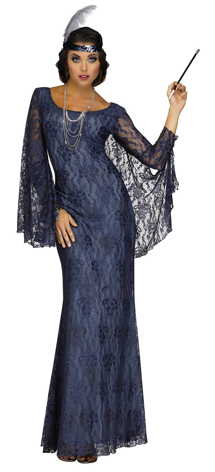 Roaring Beauty 1920's Flapper Gatsby Party Adult Womens Long Dress